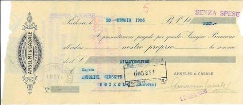 Assegno bancario intestato - bancario,