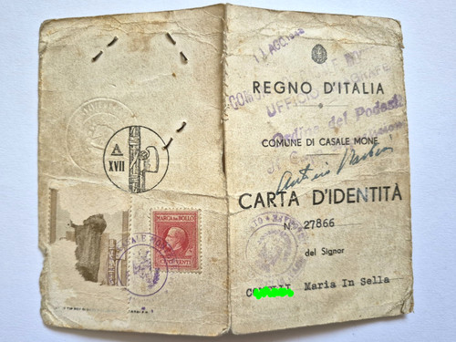 Fascismo carta identità - fascismo, d'identità