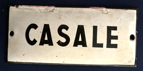 Antica targa smaltata - smaltata, casale